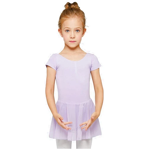 MdnMd Girls Toddler Ballet Leotard with Skirted Short Sleeve Dance Gymnastic Ballerina Ballet Outfit Dress Purple 10-12 Years