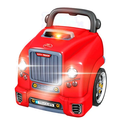 The Bubble Factory: Motor Car Engine Workshop - Red City Truck - Take Apart & Rebuild Mechanical Toy, Battery-Powered, Lights & Sound, Kids Ages 3+