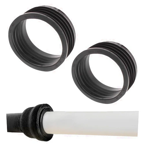 Fernco P44U-405 4-in. Service Weight Cast Iron Hub to 4-in. Sch. 40 PVC Compression Donut, 2-Pack