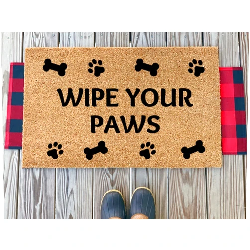 Bnill Wipe Your Paws Doormat Cute Dog Doormat Dog Themed Front Doormat Outdoor Coir Doormat Cute Dog Welcome Mat Paw Print Welcome Mat Home Kitchen Balcony Decoration 16x24 Inch