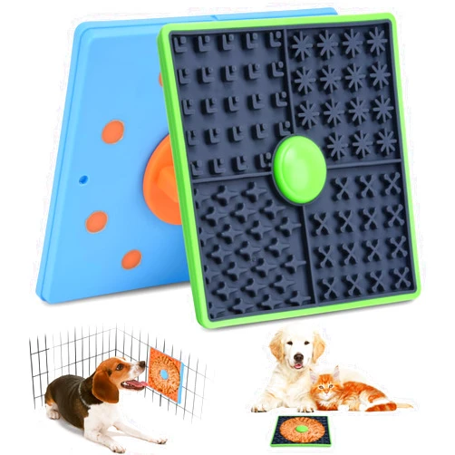 ChengFu Lick Mat for Dogs Crate, Lick Mat for Dog, Dog Peanut Butter Lick Pads, Crate Training Aids for Puppies Slow Food Licking Pad(1 Pack)