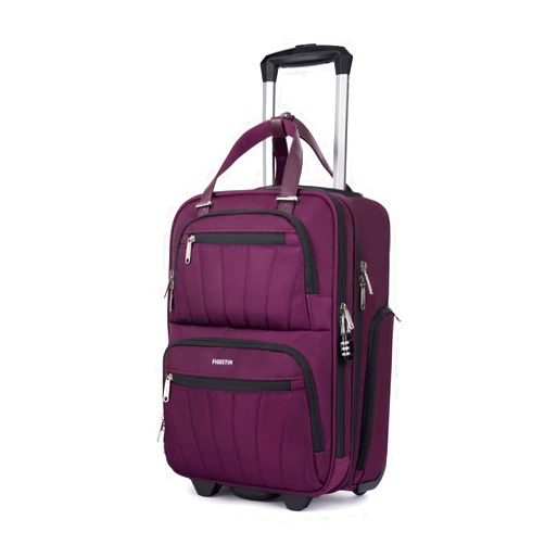 FIGESTIN Underseat Carry On Luggage with Wheels, 16-inch Softside Rolling Under Seat Luggage, Lightweight Overnight Small Mini Carry On Suitcase for Women Men(Burgundy)