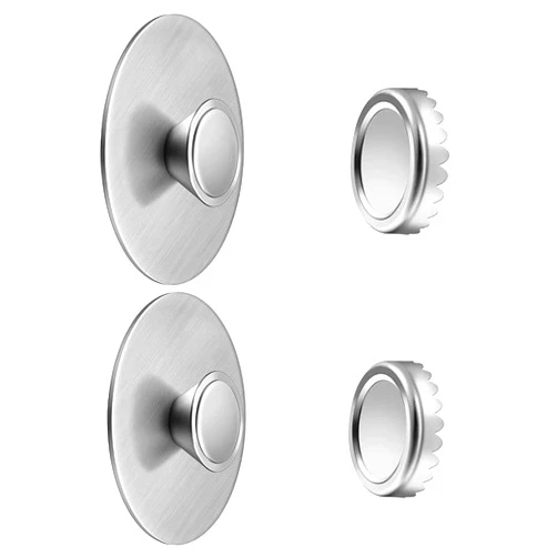VeoryFly Magnetic Soap Holder Self Draining, 2Pcs Bar Soap Holder for Shower Wall, Stainless Steel Soap Savers for Bar Soap, Kitchen/Bathroom Soap Dishes, Easy Clean Soap Holders (Silver)
