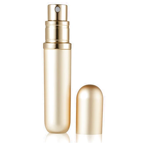 BRARIOS Refillable Portable Mini Perfume Atomizer for Travel, 5ml Luxury Empty Leakproof Pump Perfume Spray bottle Atomizer for Man and Woman (Y-Champaign Gold)