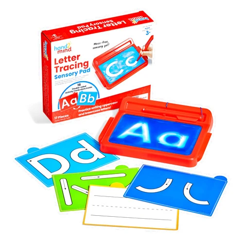 hand2mind Letter Tracing Sensory Pad, Reusable Handwriting Practice for Kids 3-5, Learn to Write, Letter Tracing Board, Toddler Writing Practice, Montessori Alphabet Toys, Preschool Learning Toys