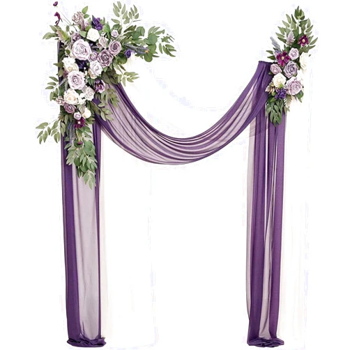 HJLRR Set of 4, Artificial Boho Wedding Arch Flowers Kit, 2Pcs Flower Swags & 2Pc Drapes, Arbor Floral Arrangement for Backdrop Decor,A14