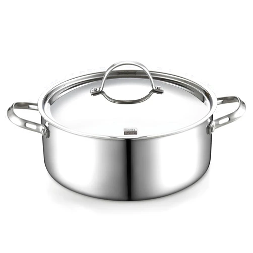 Cooks Standard Multi-Ply Clad Stainless Steel Stock Pot, 7-Quart Pasta Cooking Canning Dutch Oven Pot with Lid, Deep Stockpot Induction Cookware