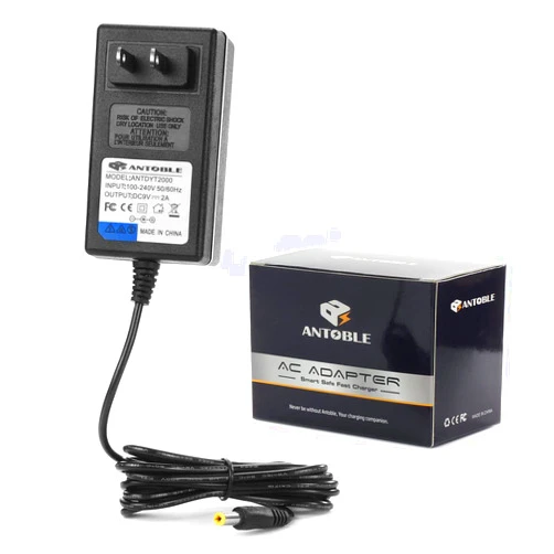 ANTOBLE Adapter Power Cord for Crosley Cruiser Portable Turntable Record Player CR8005A CR8005A-BK CR8005A-TU CR8005C CR89 CR221 Replaces RHD35-0900400 Class 2 AC Charger 9V DC Power Supply 6.5ft Cord