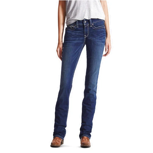ARIAT womens R.e.a.l. Mid Rise Stretch Icon Stackable Straight Leg Jean