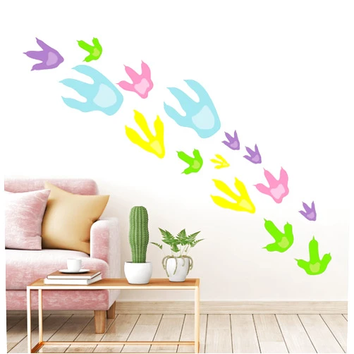 Fumete 48 Pcs Dinosaur Wall Decals Dinosaur Footprint Stickers for Floor Removable Dinosaur Decor for Bedroom Bathroom Dinosaur Feet Room Decor for Kid Nursery Birthday Party