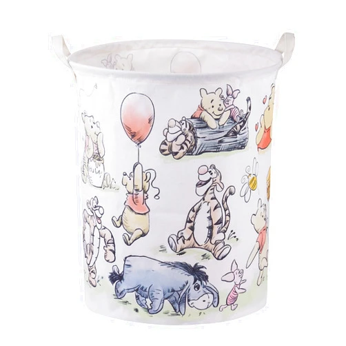 X-SIGA Winnie Storage Basket, Nursery Large Hamper Canvas Laundry Basket Foldable With Waterproof Pe Coating,For Kids Boys And Girls, Bathroom, Bedroom, Clothes,Toy Bin