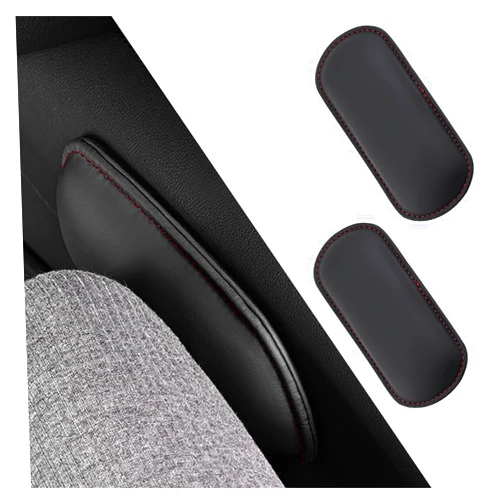 Stacool 2PCS Leather Car Door Cushion with Springback Memory Cotton,Soft Car Knee Cushion for Minimizing Bumps & Car Decorations,Automotive Interior Accessories of Arm Rest for Car (Black)
