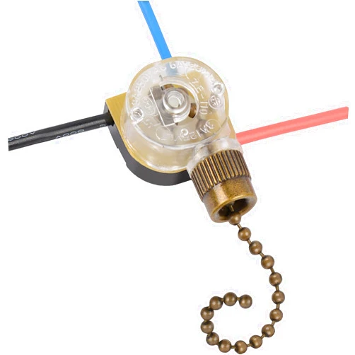 Aoprofree Ceiling Light Switch ZE-110 3 Way 3-Wire Fan Light Switch Replacement Pull Chain Switch Compatible with Hunter Ceiling Fan (Bronze)