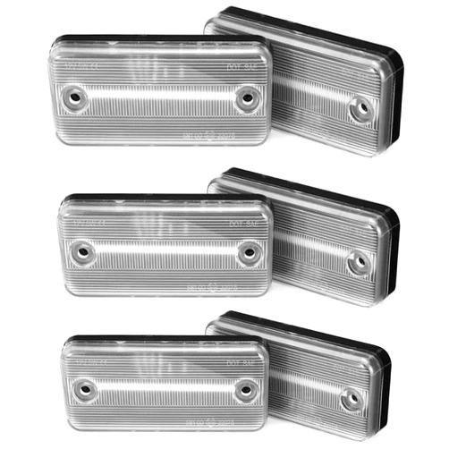 BAKUGO 6Pcs LED Dynamic Side Marker Lights Flowing Turn Signal Light Side Repeater Lamp for Citroen Peugeot Volvo Fiat Iveco,Clear