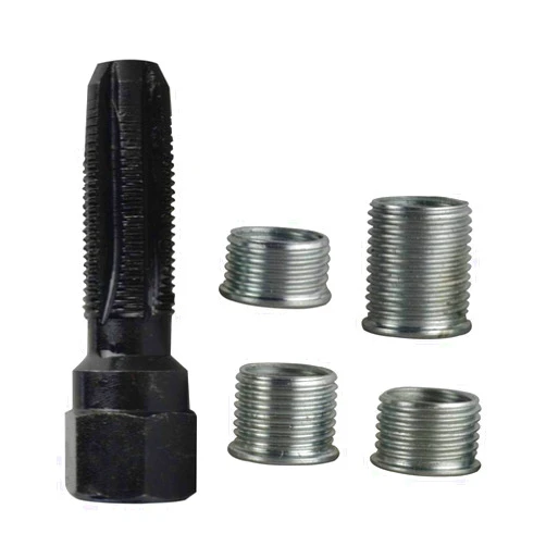 FLYPIG M14 x1.25 Carbon Steel Spark Plug Re-thread Repair Tool Tap Reamer Inserts Kit 14mm Spark Plug Thread Repair Kit