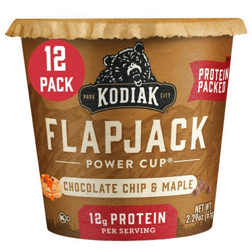 Kodiak Cakes Pancake On The Go, Chocolate Chip & Maple, 2.29 Oz (Pack Of 12)