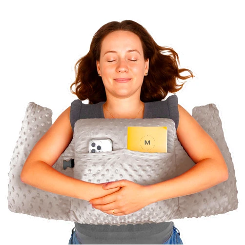 MOYOAMA Post Mastectomy Pillow - Recovery After Breast Cancer Surgery, Breast Augmentation - Lightweight Post Surgery Pillow with 4 Built-in Pockets to Support Healing - Breast Cancer Gifts for Women