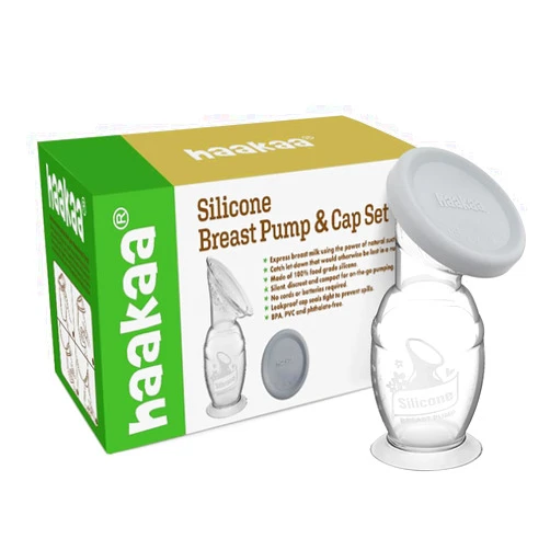 Haakaa Gen 2 Silicone Breast Pump with Suction Base and Leak-Proof Silicone Cap, 5 oz/150 ml, BPA PVC and Phthalate Free 1 Count (Pack of 1)