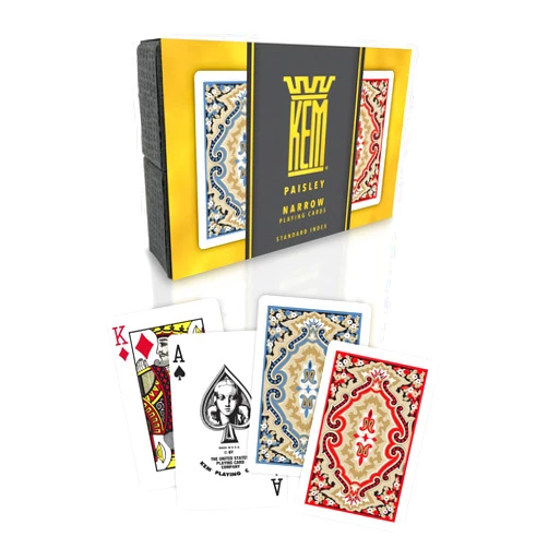 KEM Paisley Plastic Playing Cards, Standard Index, Bridge Size, Premium Playing Cards, Casino Grade Poker Playing Cards, 2 Decks of Cards