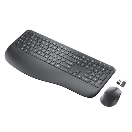 QUASIO Wireless Keyboard and Mouse Combo, Full-Sized 2.4GHz Comfortable Palm Rest and Optical Wireless Mouse for Windows, Mac OS PC/Desktops/Computer/Laptops(Carbon Black)