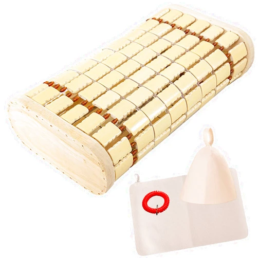 TYCGGN Sauna Headrest Pillow,Natural Wood Sauna Pillow Sauna Neck Rest Sauna Accessory, Bonus Sauna Cap and Seat Pad Included Stretchable Wristband,Summer Cool Cervical Spine Pillow