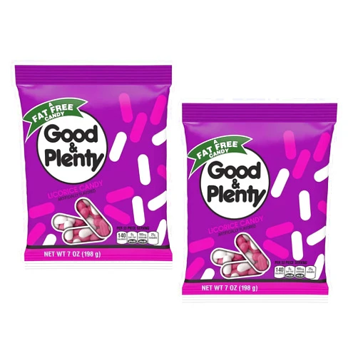 Smiling Sweets Good and Plenty - Pack of 2 - Licorice Flavored Candy - Nostalgic Candy - Perfect Size for Snacking or Sharing - Smiling Sweets - Chewy, Delicious Tasting Candy