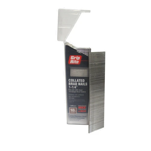 Grip-Rite Grip Rite Prime Guard MAXB64876 18-Gauge 304-Stainless Steel Brad Nails in Belt-Clip Box (Pack of 1000), 1-1/4