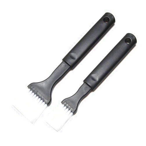 Hometeq 2 Pack - Nylon Bristle Black Pastry Brush Plastic Grip for Basting, Baking, Cooking Food Brush