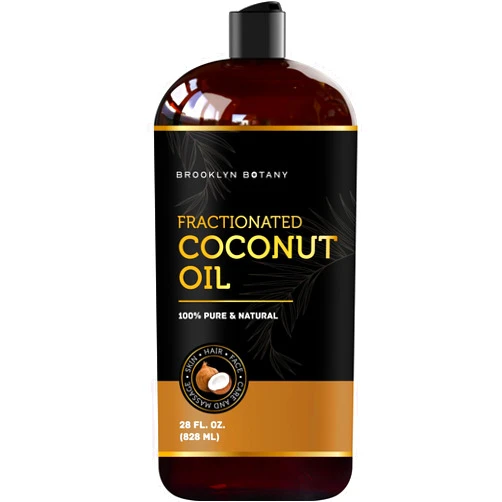 Brooklyn Botany Fractionated Coconut Oil for Skin, Hair and Face – 100% Pure and Natural Body Oil and Hair Oil - Carrier Oil for Essential Oils, Aromatherapy and Massage Oil – 28 fl Oz