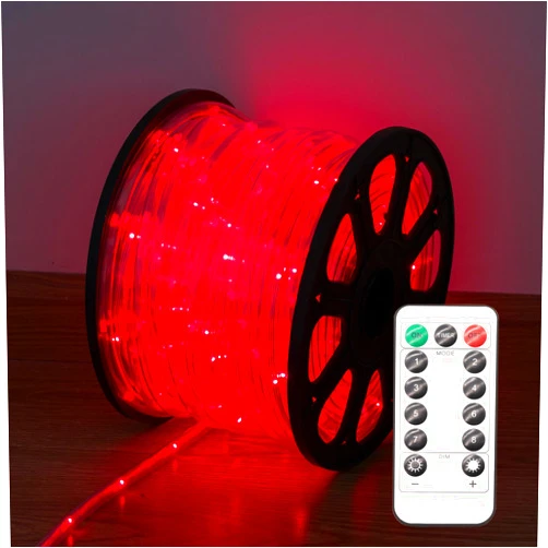 Czarniozk LED Rope Lights for Outside,10Ft Waterproof Led Rope Lighting 43 LEDs 110V 8 Modes Remote Control Timer Led Strip Light for Indoor Outdoor Party Holiday Garden Decoration (Red)
