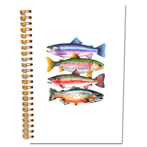 JINYO Colourful Fish Ocean Notebook, Beach Notebooks for Note Taking, Marine Biology Journals, Fishing Gifts for Women Men Spiral Notebook 5.5x8.3 Inch, Coastal Beachy School Office Supplies