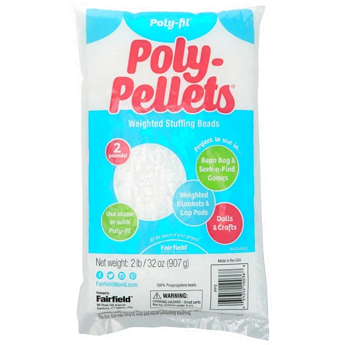 Fairfield Poly-Fil Poly-Pellets, Premium Polyester Weighted Stuffing Beads, Stuffing for Stuffed Animals, Toys, Bean Bags, Weighted Blankets, and More, 32-ounce Bag