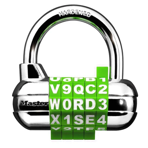 Master Lock 1534D Locker Lock Set Your Own Word Combination Padlock, 1 Pack, Assorted colors