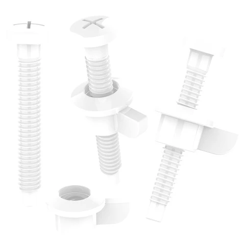 LAMEA Toilet Seat Mounting Screws, Including Screw and Nut for Top Mount Toilet Seat Hinges, Plastic, Pack of 4