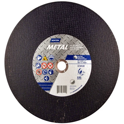 Norton Cut-Off Wheel for Metal Chop Saw, 14 Inch Cut Off Wheel, Pack of 10 Cut Off Wheels
