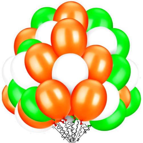 TecUnite 100 Pcs Orange White Green Latex Balloons 13 Inch Colorful Round Balloons for Wedding Birthday Festival Racing Car Poker Card Party Decoration