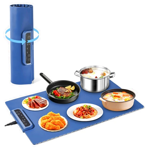 Owenri Food Warming Mat - Roll Up Portable Electric Warming Tray with 3 Temperature Settings, Silicone Heating Mat for Food, Food Warmers for Parties, Buffets Party, Travel, Daily Lives