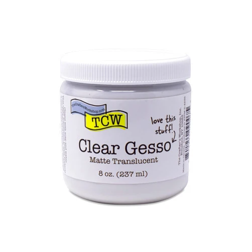 The Crafter's Workshop Clear Gesso Primer for Acrylic Painting & Mixed Media Art - Boutique Quality, 8 oz Jar