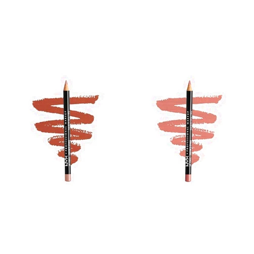 NYX PROFESSIONAL MAKEUP Slim Lip Pencil Coffee & Nude Pink Long Lasting Creamy Lip Liner 2-Pack