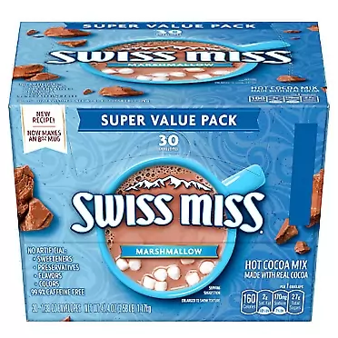 Swiss Miss Marshmallow Hot Cocoa Mix, (30) 1.38 Ounce Envelopes 1.38 Ounce (Pack of 30)