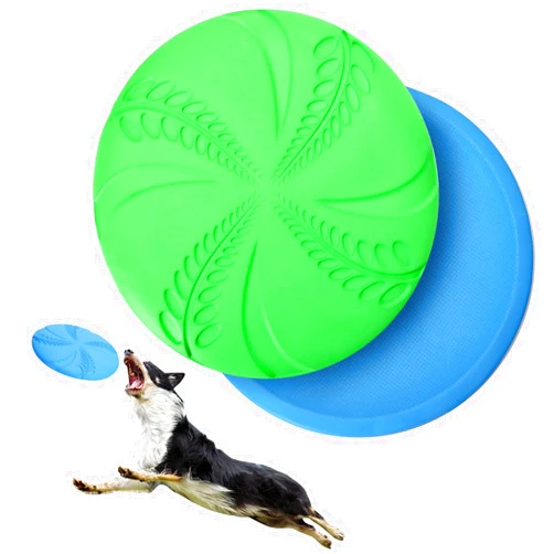 Nobleza 2 Pack Dog Flying Disc, Flexible Floatable Dog Disc Toy for Long-Distance Flies and Floats, Lightweight Soft Flying Discs Toy for Small Medium Large Dogs to Fetch & Catch, Blue & Green