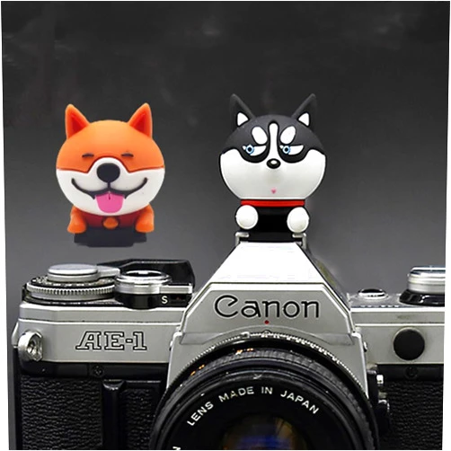 ZOSTLAND Adorable SLR Camera Hot Shoe Boot Cover Cap,Lovely Akita and Husky Shoe Protector,Compatible with Sony Fuji Canon Nikon Pentax Leical.(2pcs Dog)