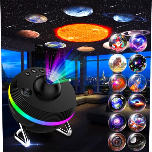 FlyLily Star Projector, 13 in 1 HD Planetarium Galaxy Projector for Bedroom, Star Projector Galaxy Light with Timer, Meteor & RGB Lighting Effects, Space Night Light Projector for Kids, Adults