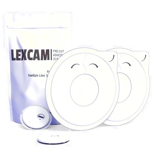 Lexcam Adhesive Freestyle Libre 3 Sensor Covers – Pack of 20 Patches, not for Libre 2, Waterproof, Transparent Cover w/Hole in Middle for Continuous Glucose Monitoring Device, Sensor is NOT Included