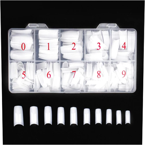 Beuniar Acrylic Nail Tips White 500Pcs French Artificial False Tip for Manicure Nails Art Salons & Home DIY