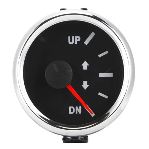 Qiilu Boat Trim Gauge 52mm/2in UP DN Boat Trim Gauge 0-190ohm Trim Tilt Indicator Red Backlight (Black)