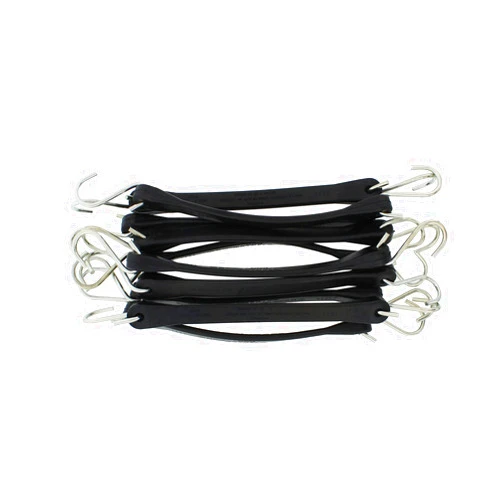 ABN EPDM Rubber Straps - 10in Black Rubber Tie Down Straps with Hooks (18in Max Stretch) Rubber Bungee Cords, 10 Pack