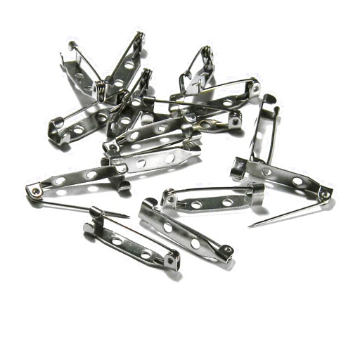 Bedazzlinbeads 15 Surgical Grade 304 Stainless Steel Locking Bar Brooch Pin Craft Findings with Holes 1 inch 25mm Assorted