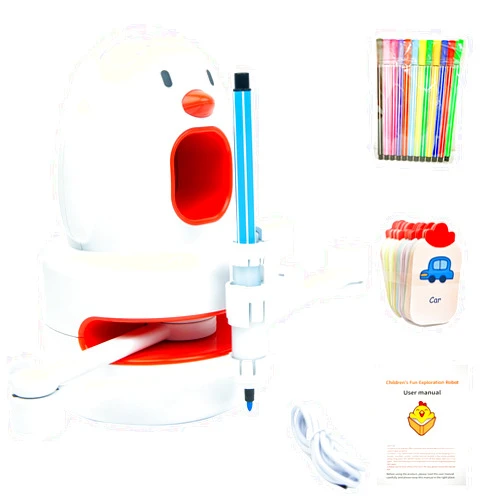 ZHRUI Educational Electric Cognition Drawing Robot STEM/STEAM Home Automatic Painting Learning Teacher Art Artist Toy for Kids-Cute Chick