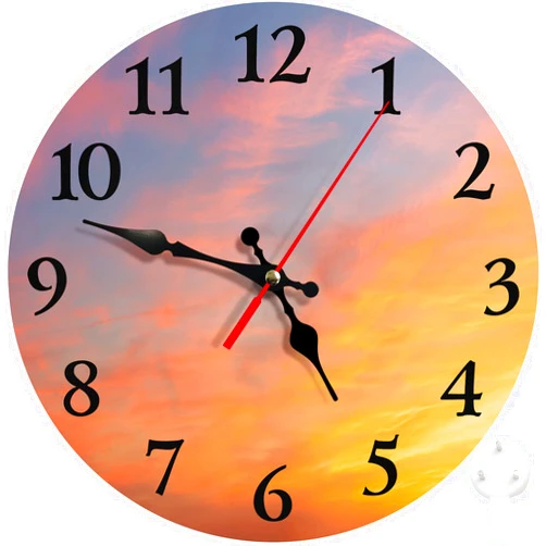 Britimes Round Wall Clock Silent Non-Ticking Battery Operated Clock 10 Inch, Peaceful Sky Sunset Sunrise Clouds Home Decor for Living Room, Kitchen, Bedroom, and Office